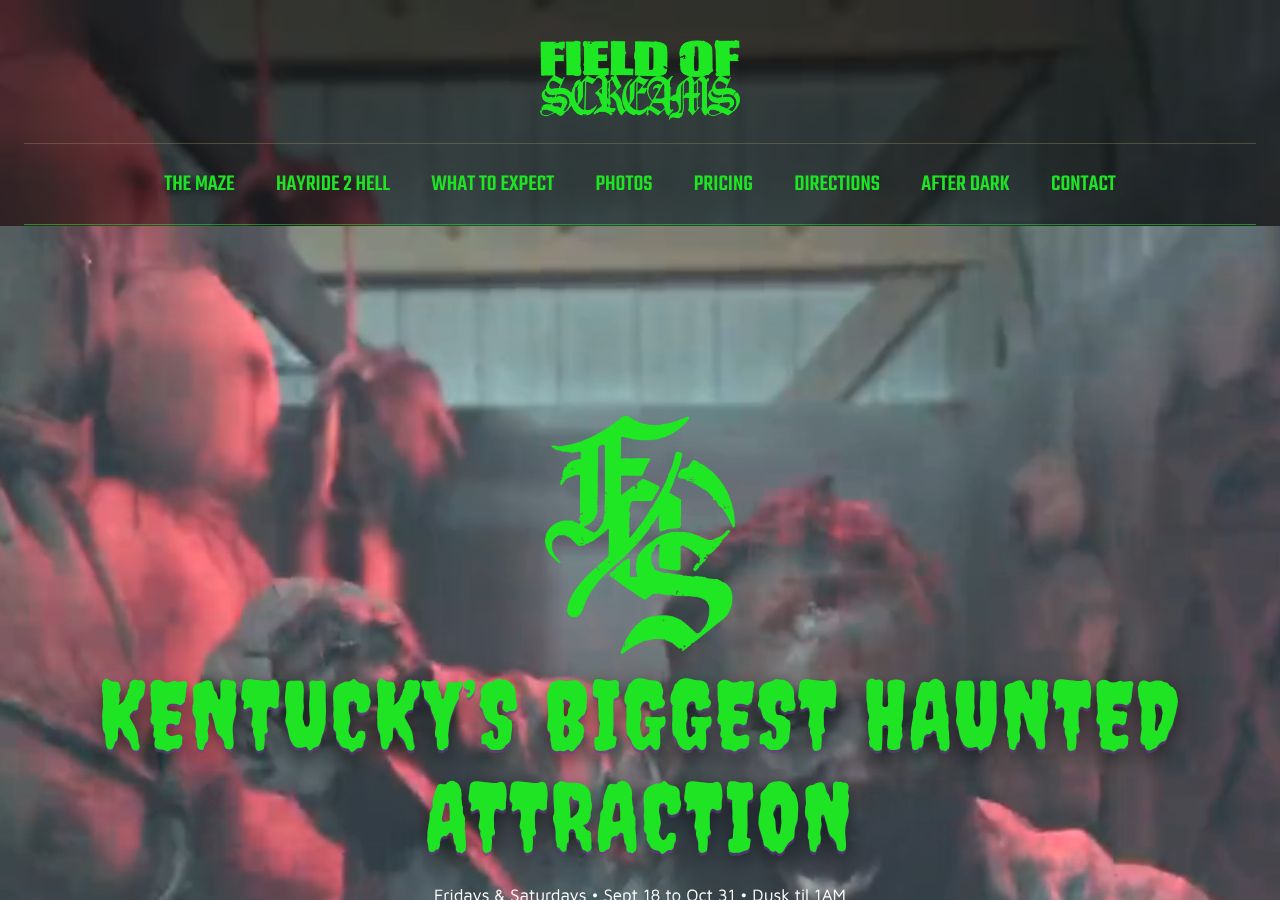 Homepage snapshot of Field of Screams