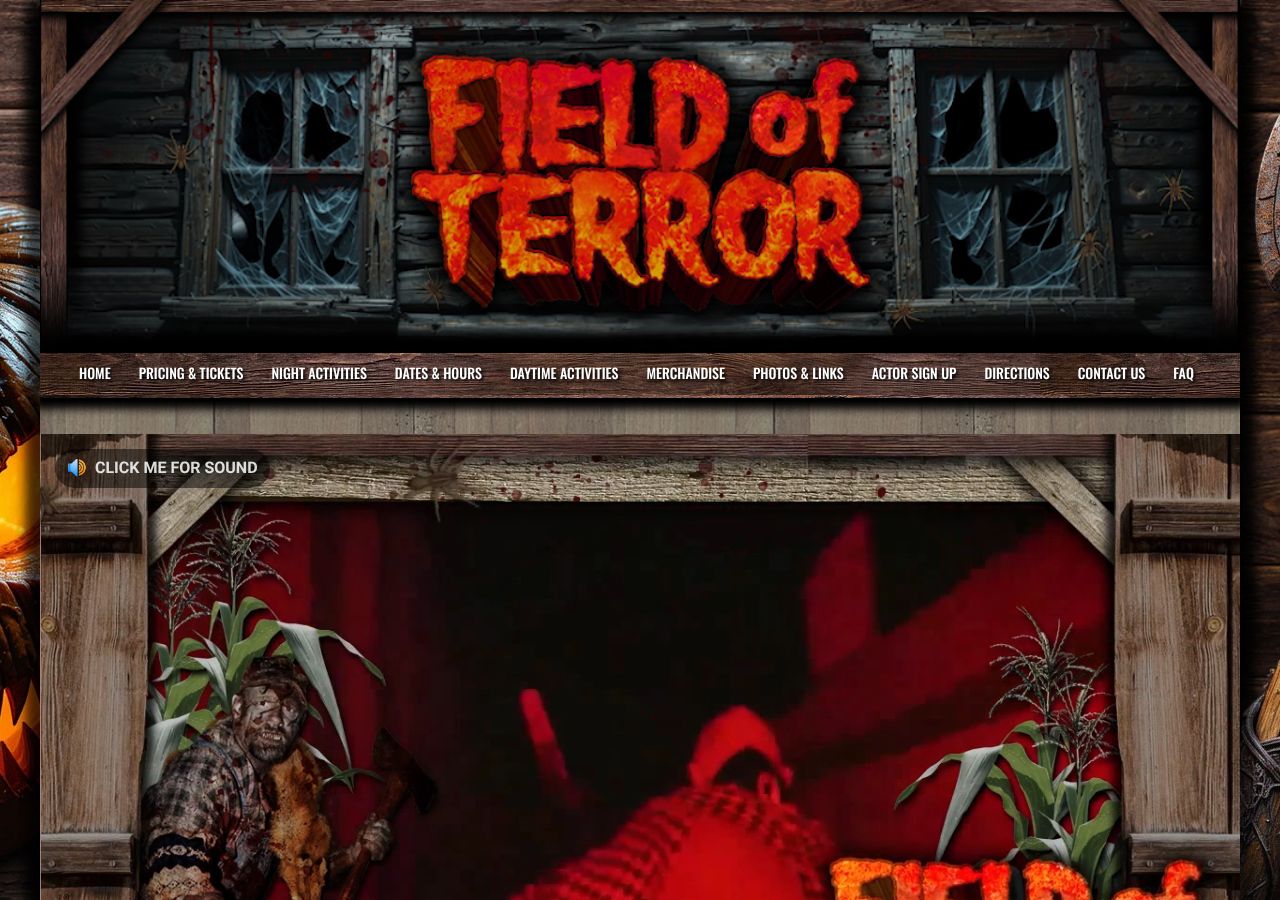 Homepage snapshot of Field of Terror