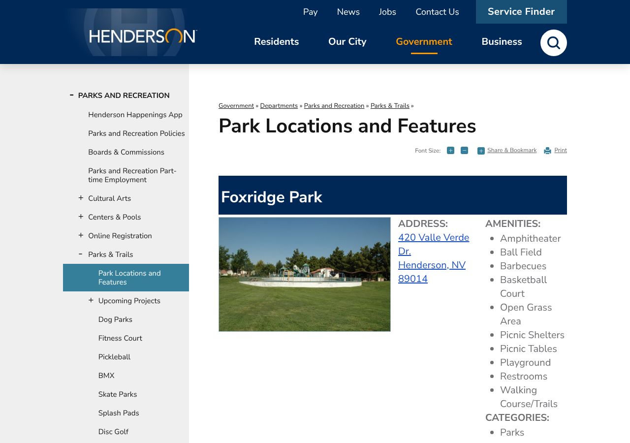 Homepage snapshot of Fox Ridge Park