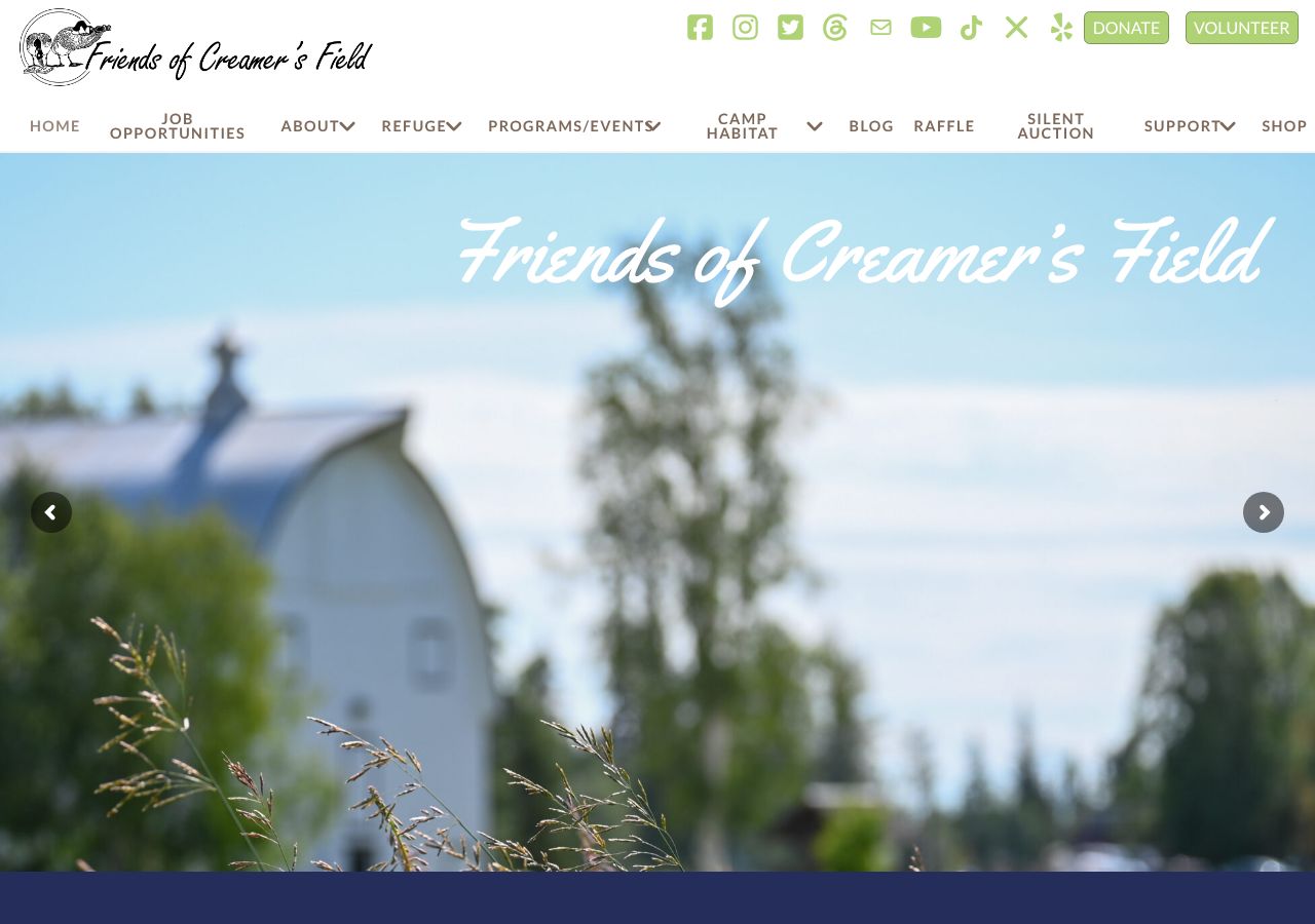 Homepage snapshot of Friends of Creamers Field at Creamer's Field Migratory Waterfowl Refuge