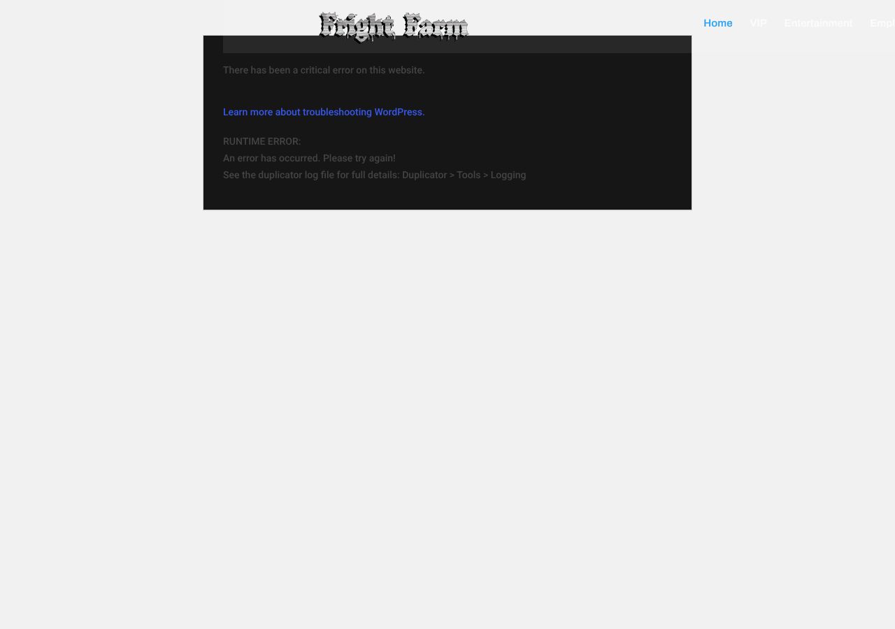 Homepage snapshot of Fright Farm