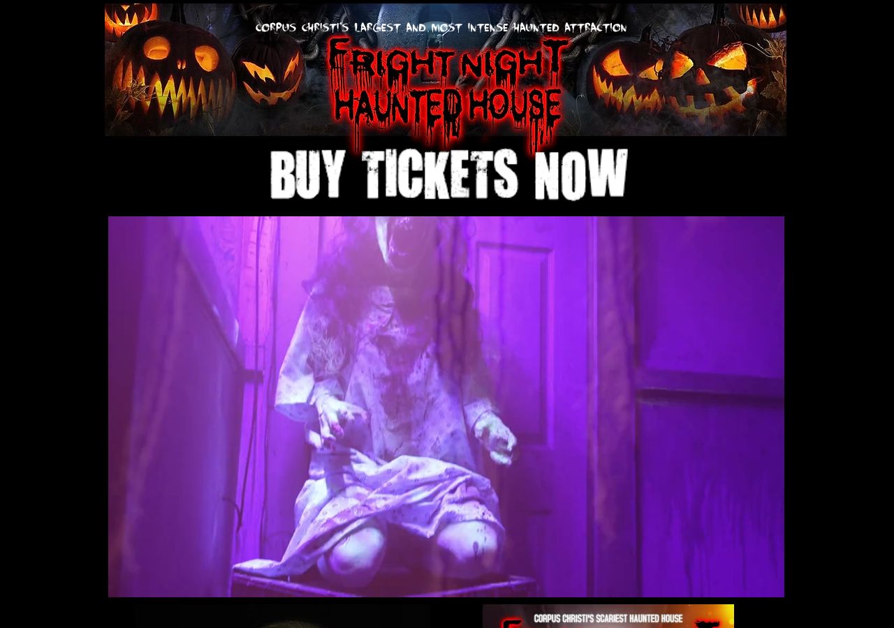Homepage snapshot of Fright Night Haunted House