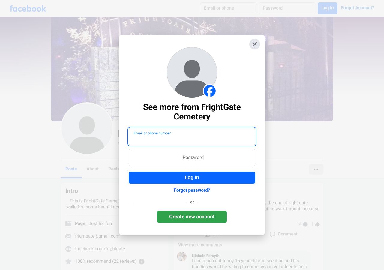 Homepage snapshot of Frightgate Cemetery