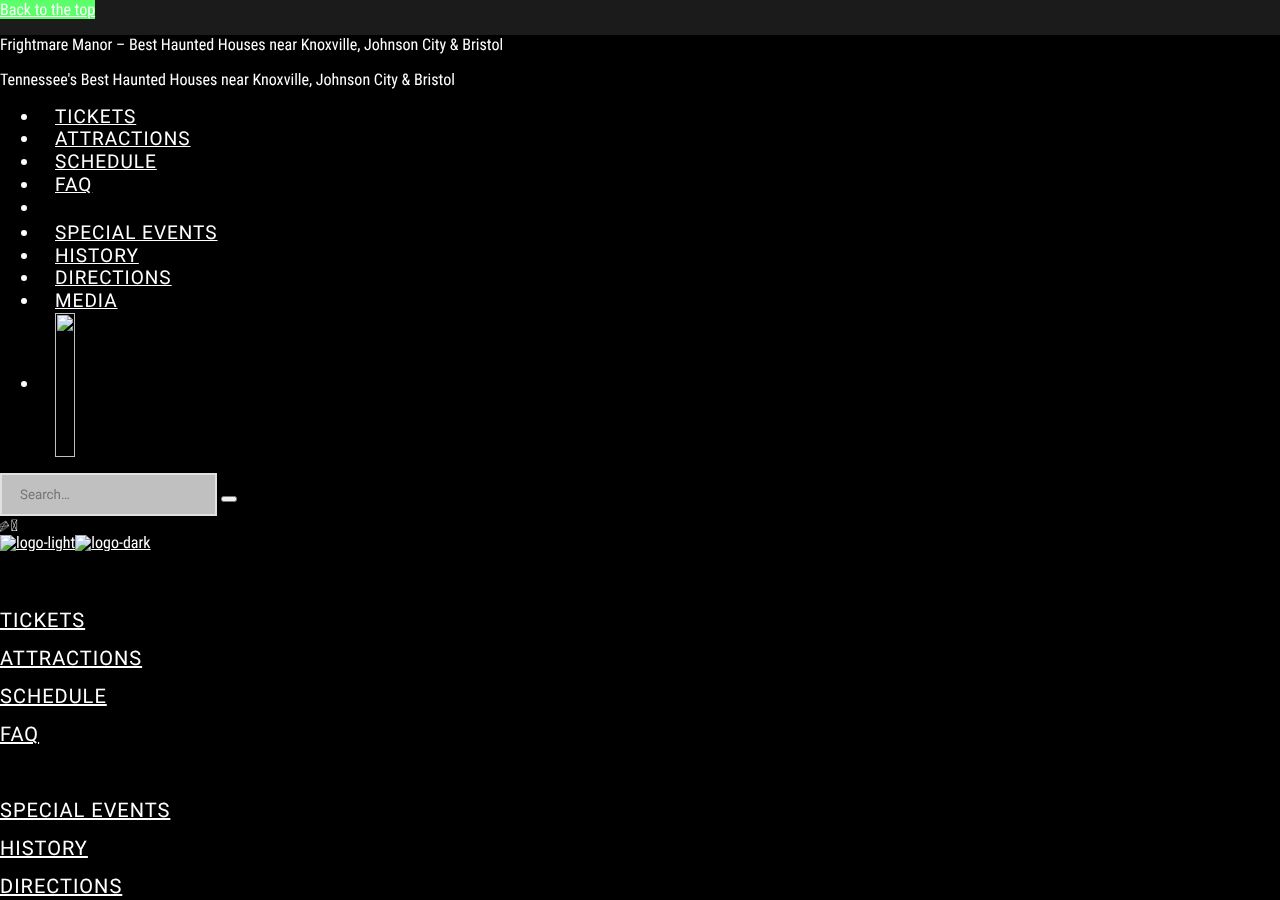 Homepage snapshot of Frightmare Manor - Haunted Houses & Screampark