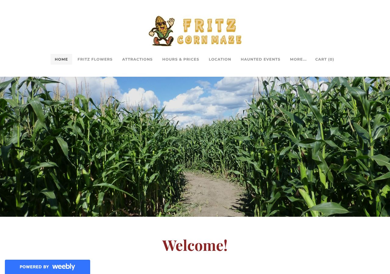 Homepage snapshot of Fritz Corn Maze