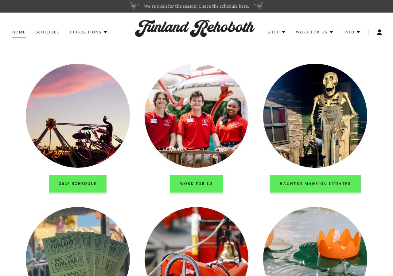 Homepage snapshot of Funland Haunted Mansion