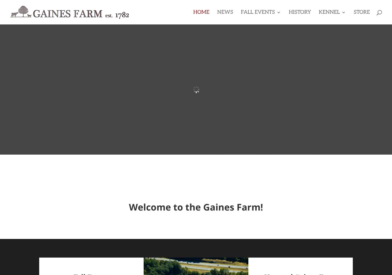 Homepage snapshot of Gaines Farm