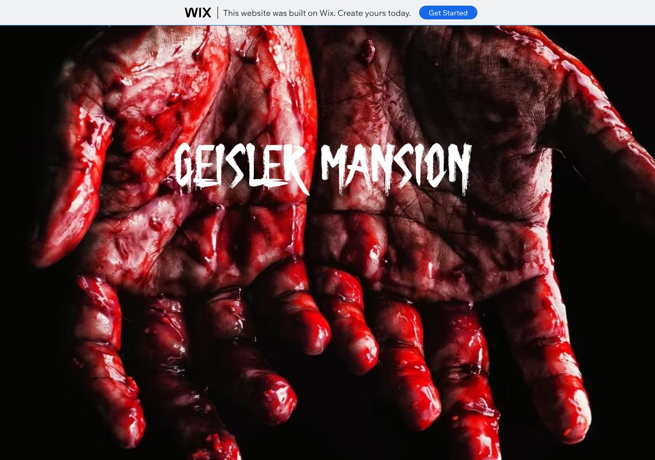 Homepage snapshot of Geisler Mansion Haunted House and SFX Makeup