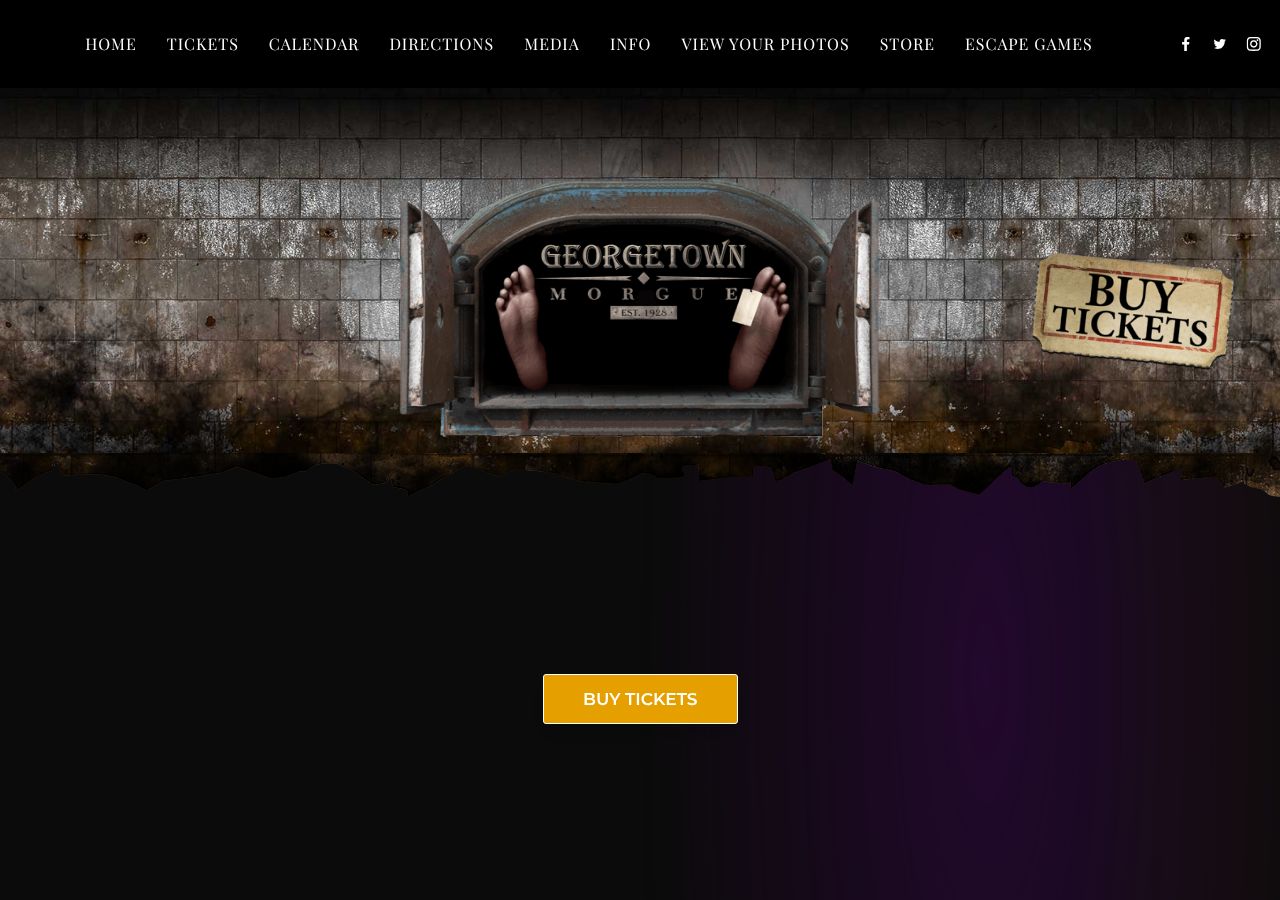 Homepage snapshot of Georgetown Morgue Haunted House