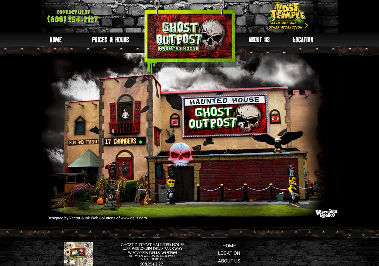 Homepage snapshot of Ghost Outpost