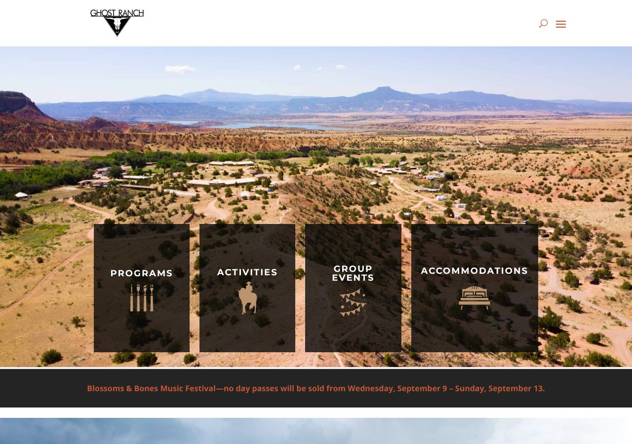 Homepage snapshot of Ghost Ranch Education & Retreat Center