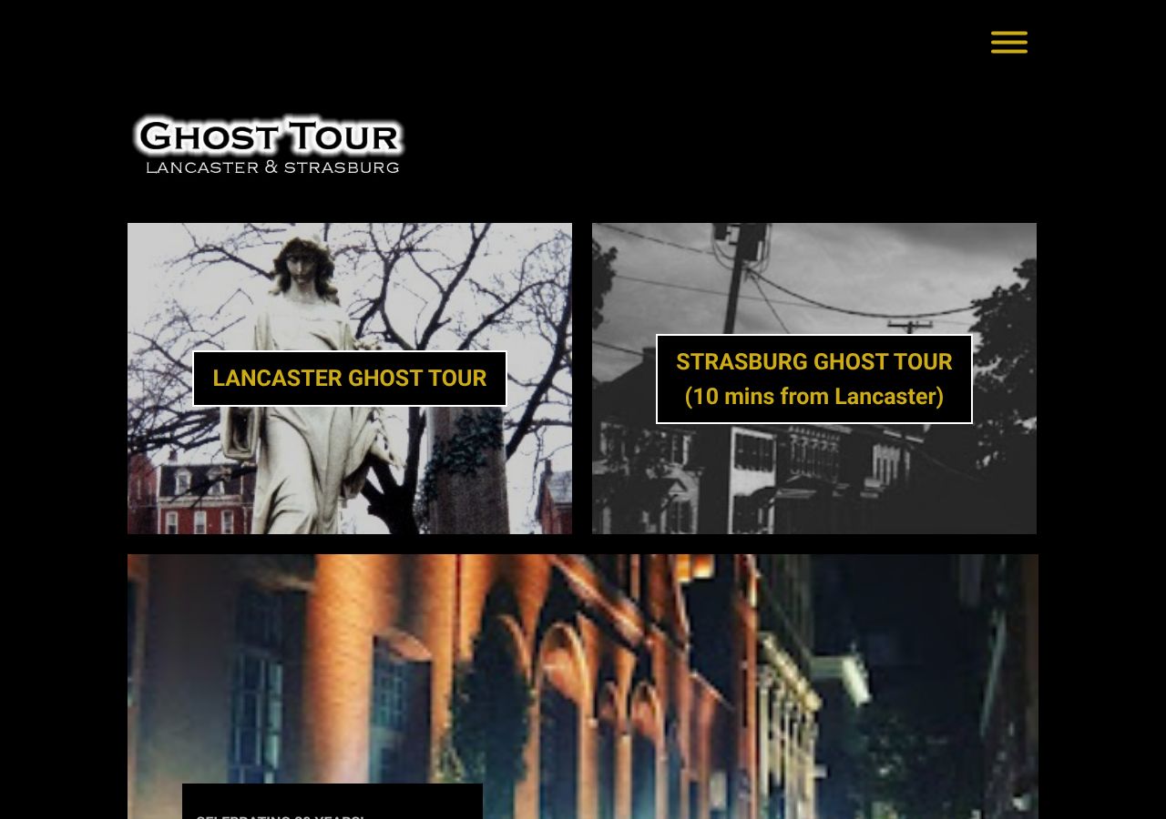 Homepage snapshot of Ghost Tour of Lancaster, PA