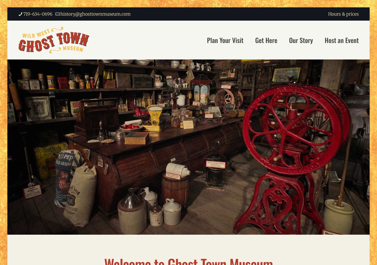 Homepage snapshot of Ghost Town Museum