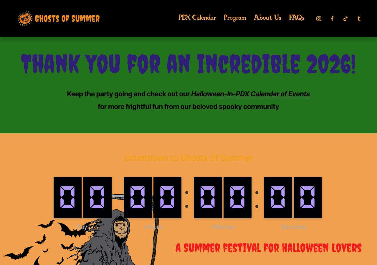 Homepage snapshot of Ghosts Of Summer