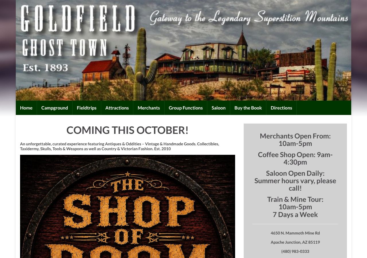 Homepage snapshot of Goldfield Ghost Town and Mine Tours Inc.