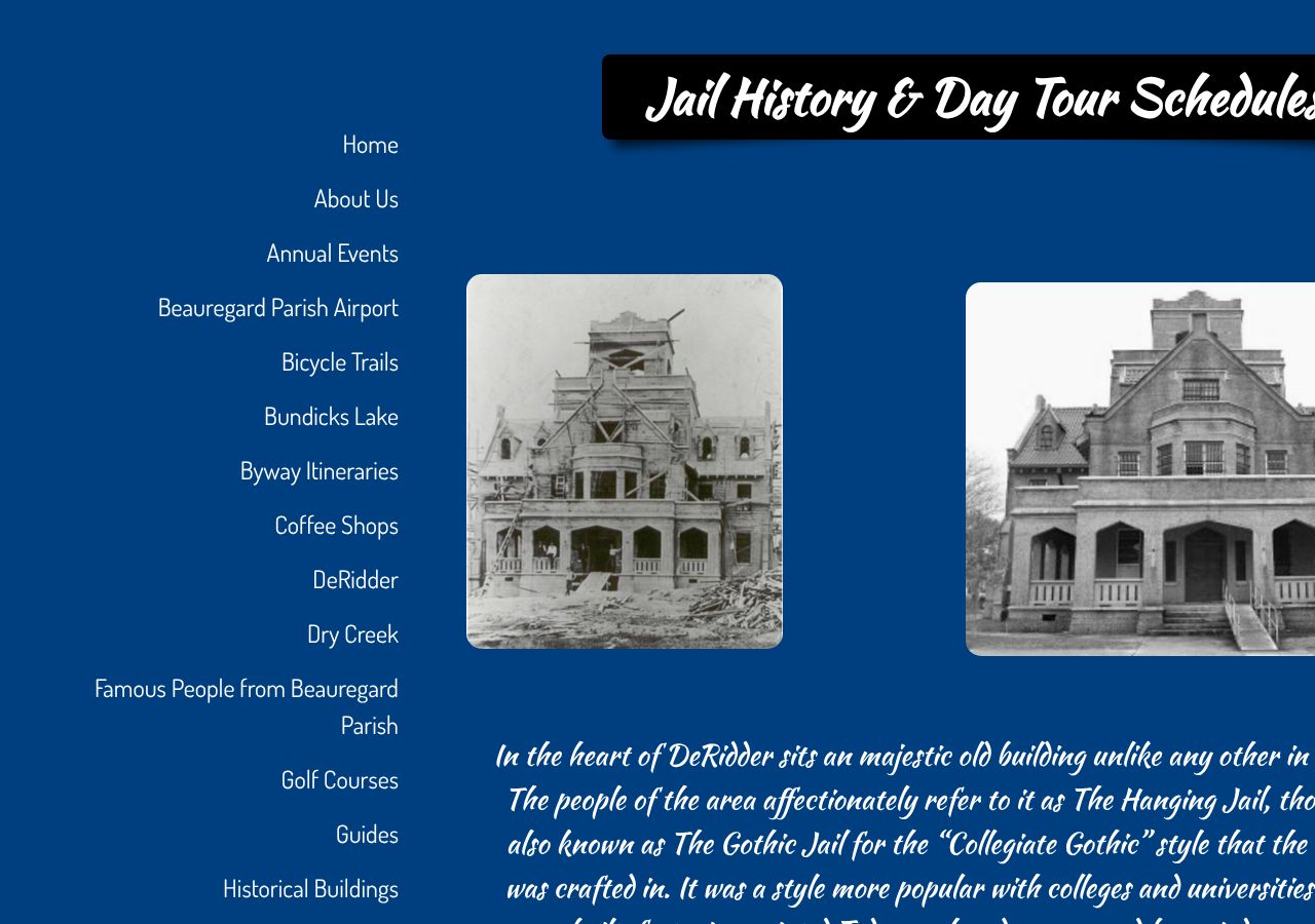 Homepage snapshot of Gothic Jail