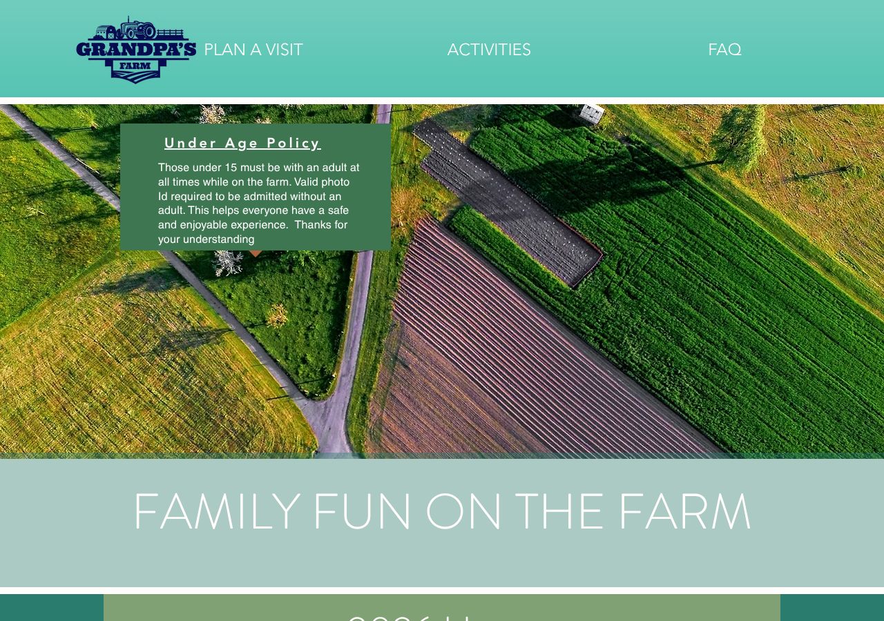 Homepage snapshot of Grandpa's Farm