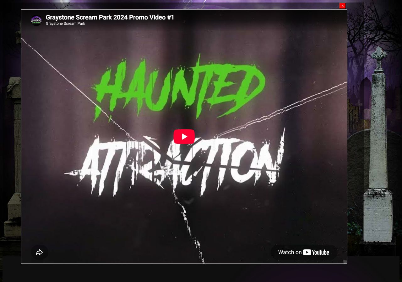 Homepage snapshot of Graystone Scream Park