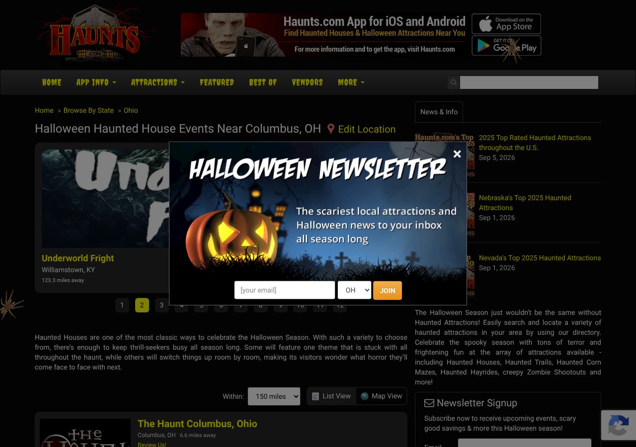 Homepage snapshot of Hackney Haunts