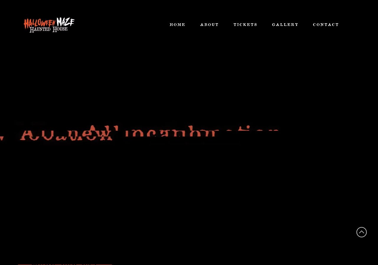 Homepage snapshot of Halloween Maze Haunted house
