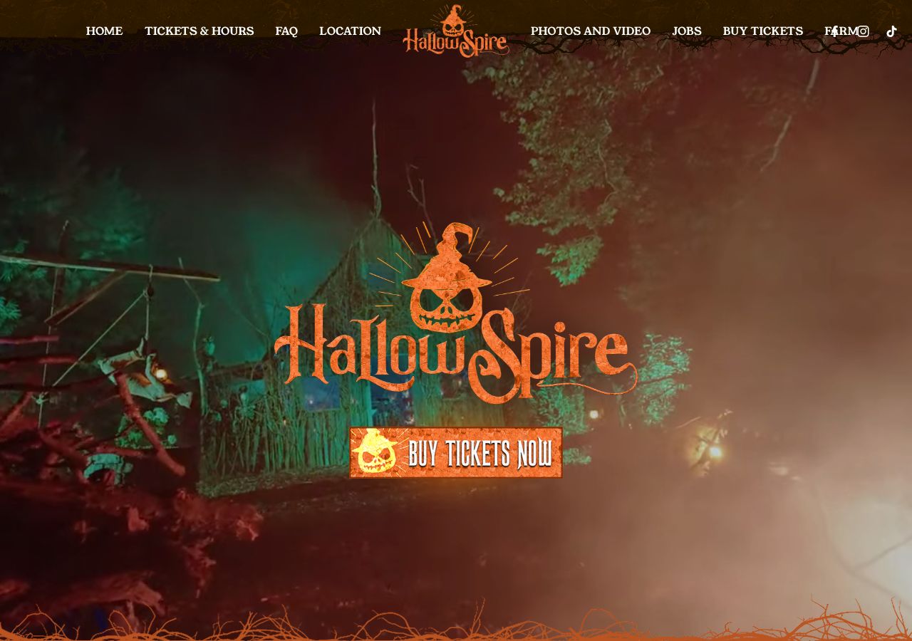 Homepage snapshot of HallowSpire