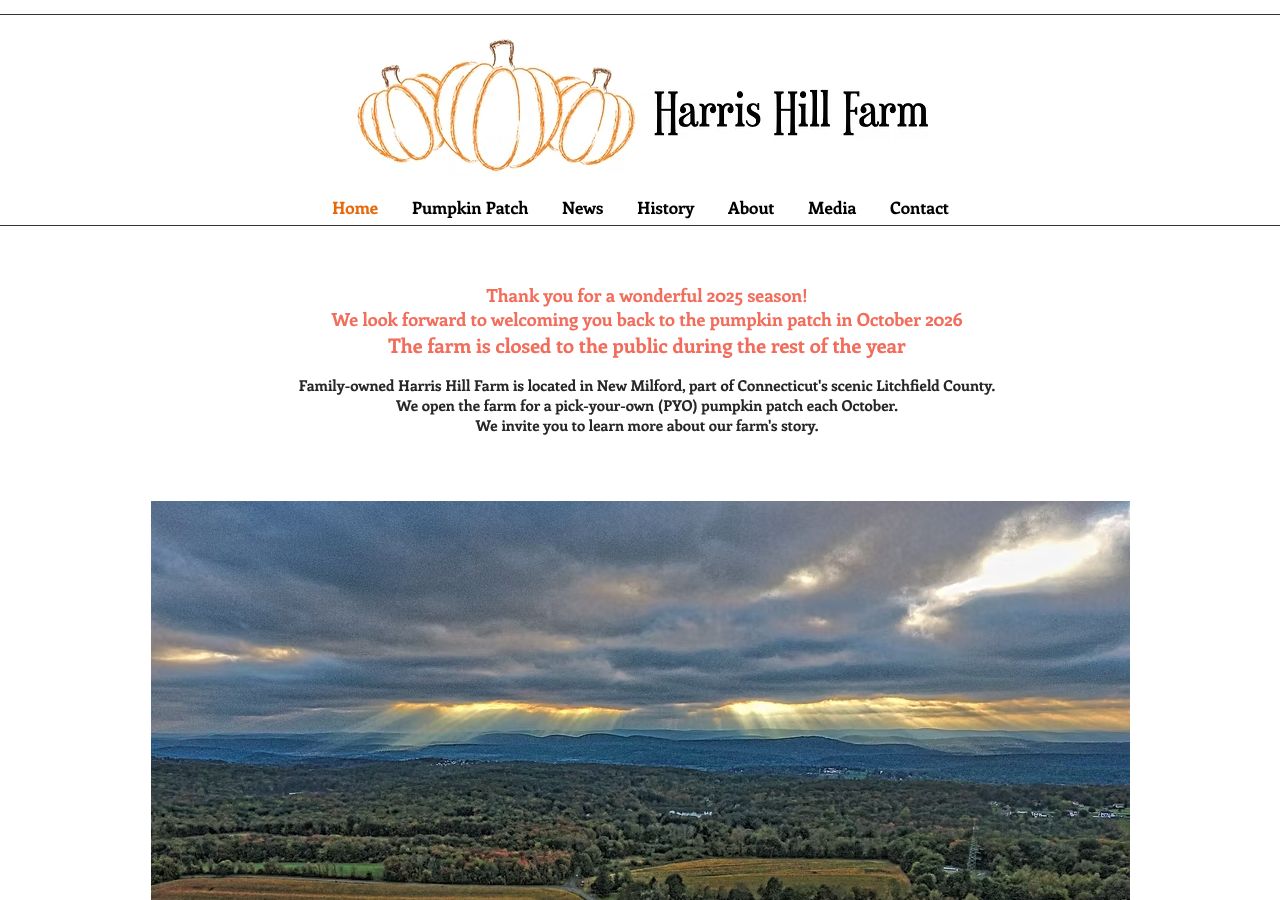 Homepage snapshot of Harris Hill Farm