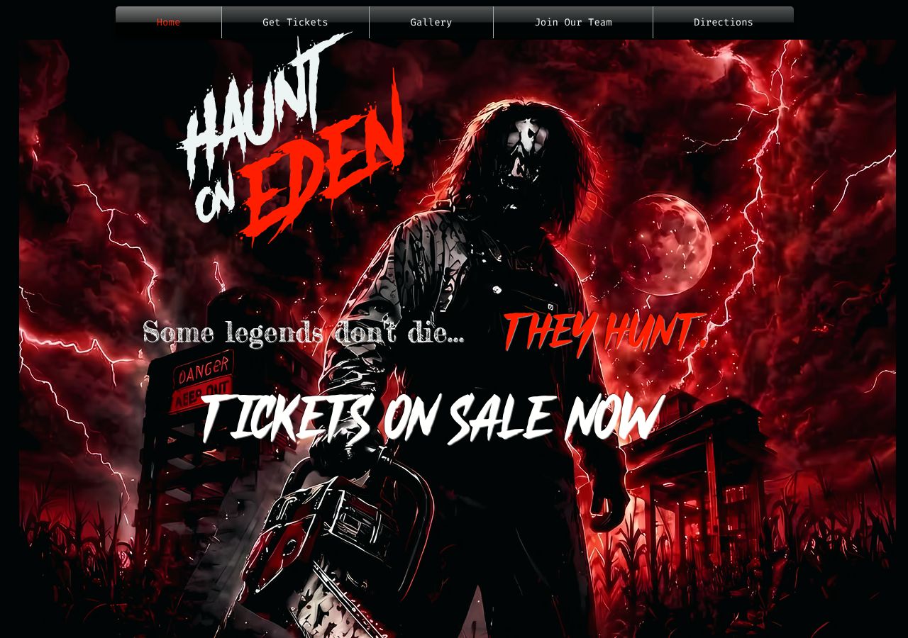 Homepage snapshot of Haunt on Eden
