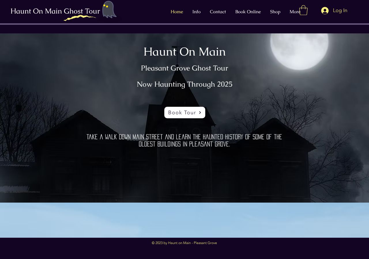 Homepage snapshot of Haunt on Main