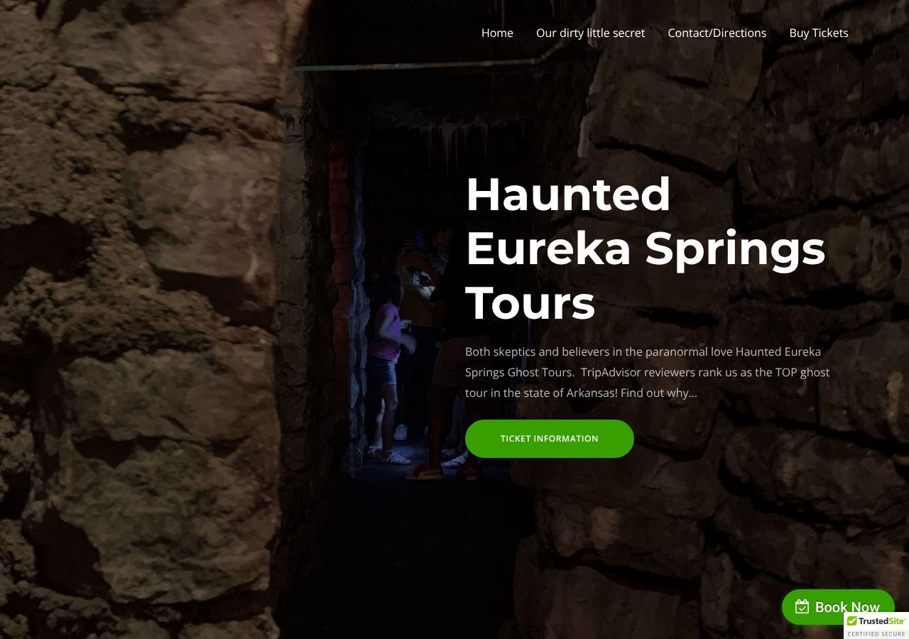 Homepage snapshot of Haunted Eureka Springs