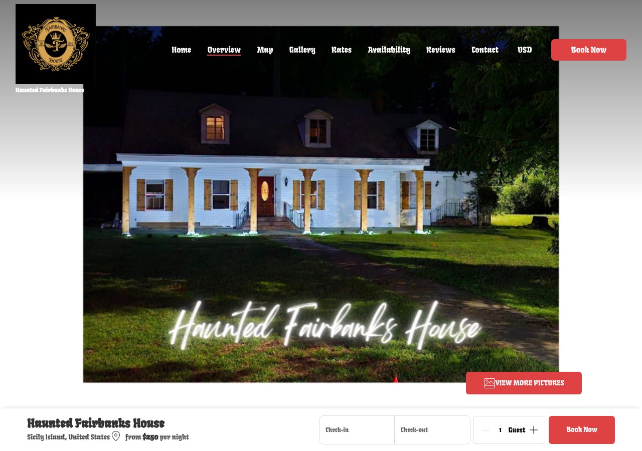 Homepage snapshot of Haunted Fairbanks House