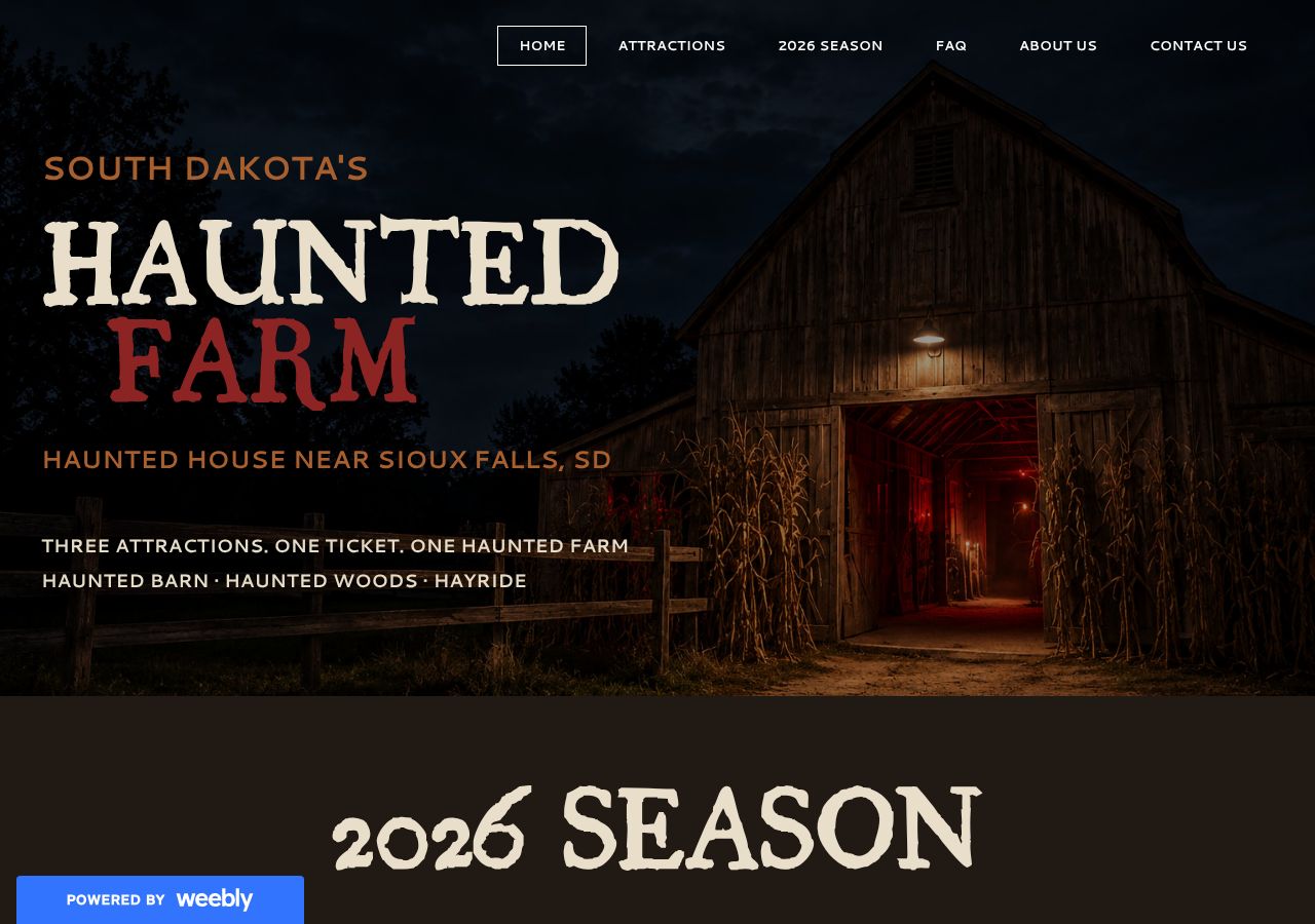 Homepage snapshot of Haunted Farm