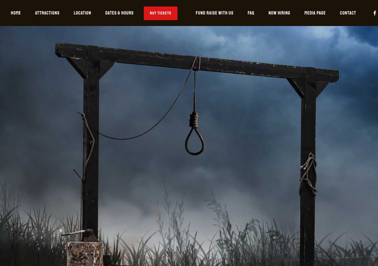 Homepage snapshot of Haunted Gallows