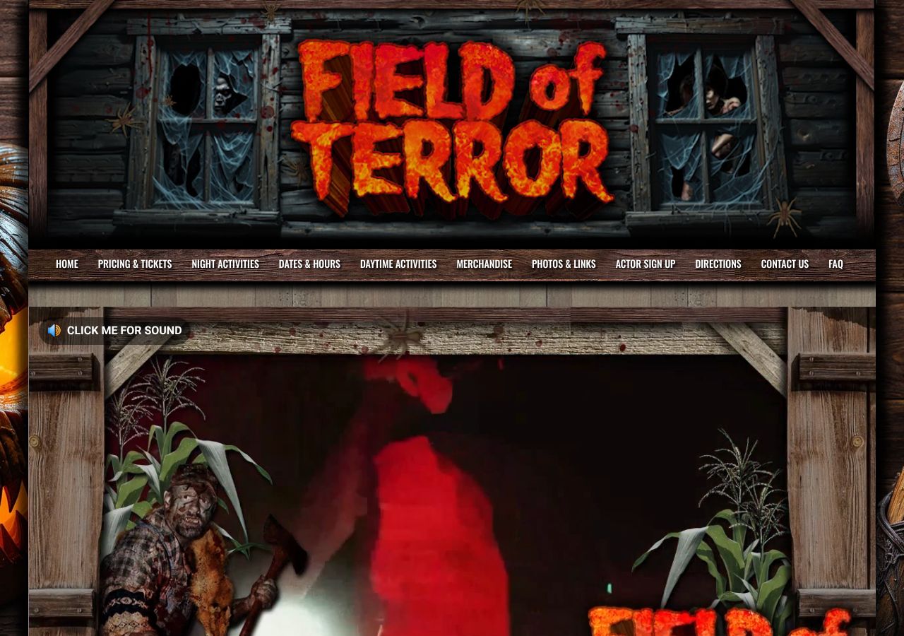 Homepage snapshot of Haunted Hayride