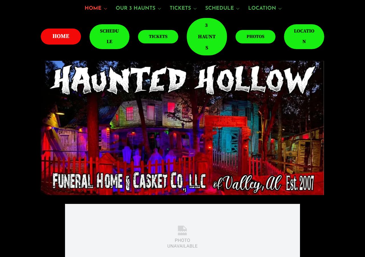 Homepage snapshot of Haunted Hollow, LLC