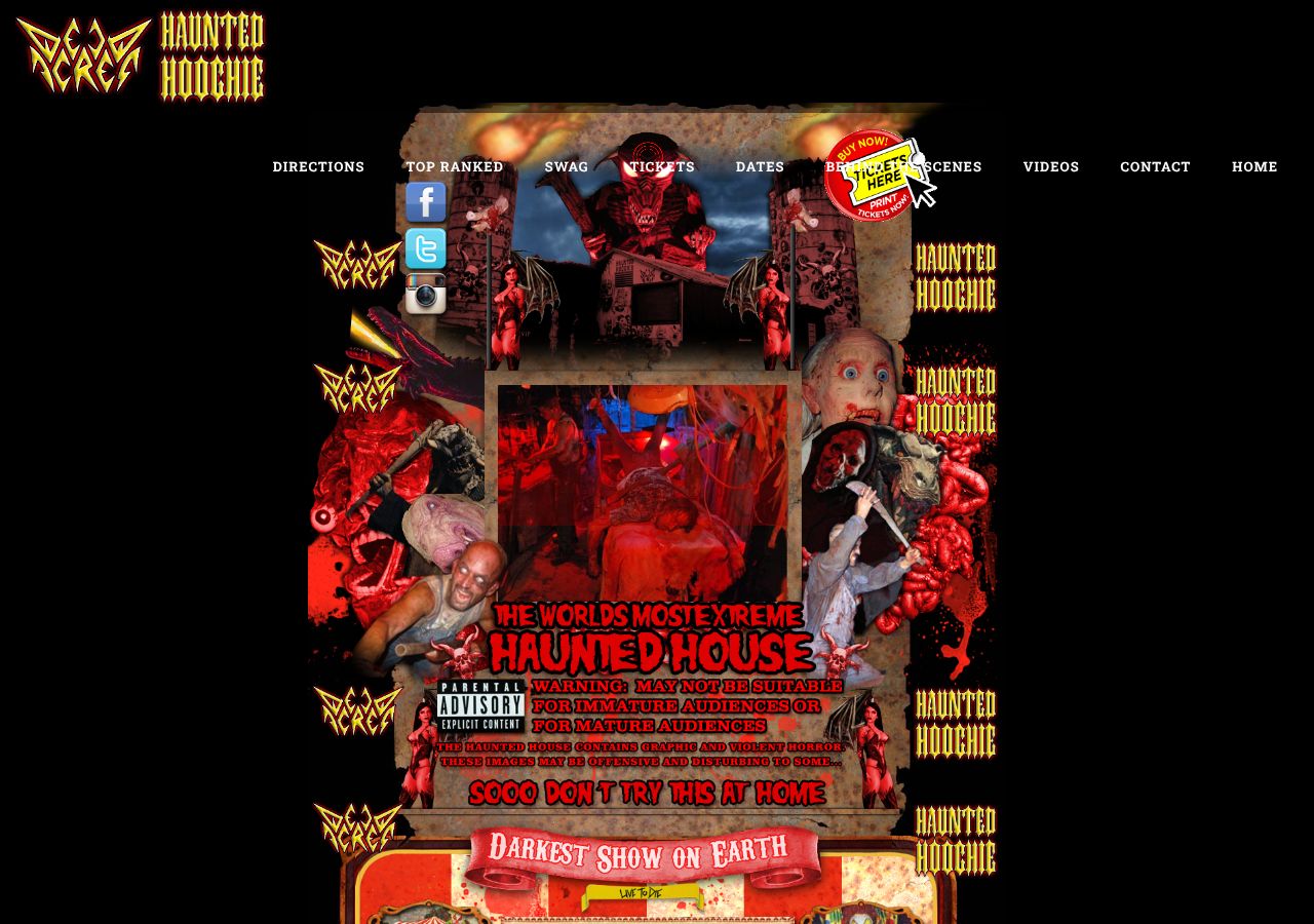 Homepage snapshot of Haunted Hoochie