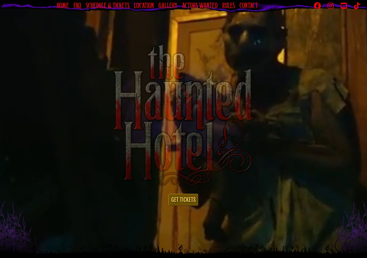 Homepage snapshot of Haunted Hotel