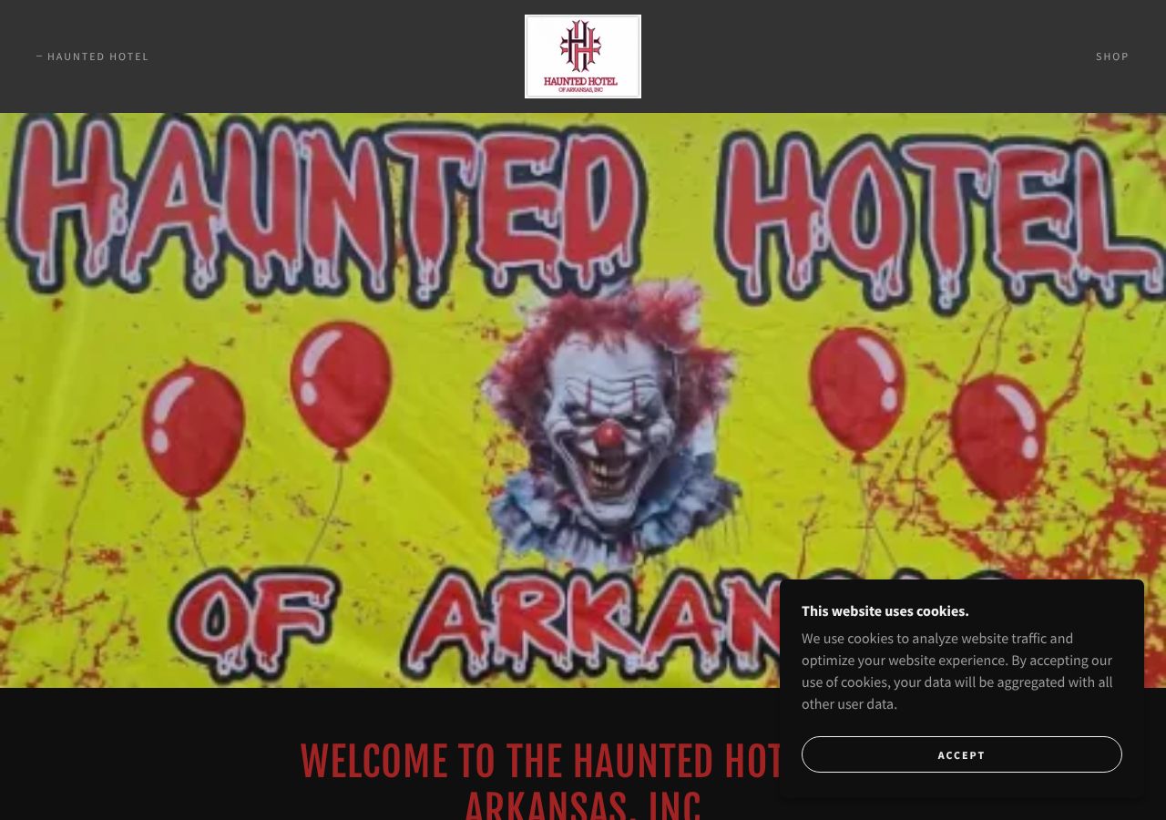 Homepage snapshot of Haunted Hotel Of Arkansas, Inc
