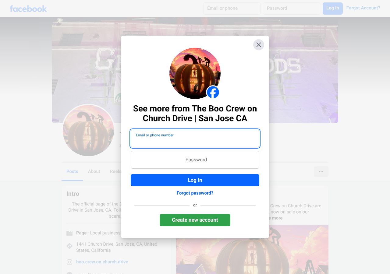 Homepage snapshot of Haunted House Church Drive SJ
