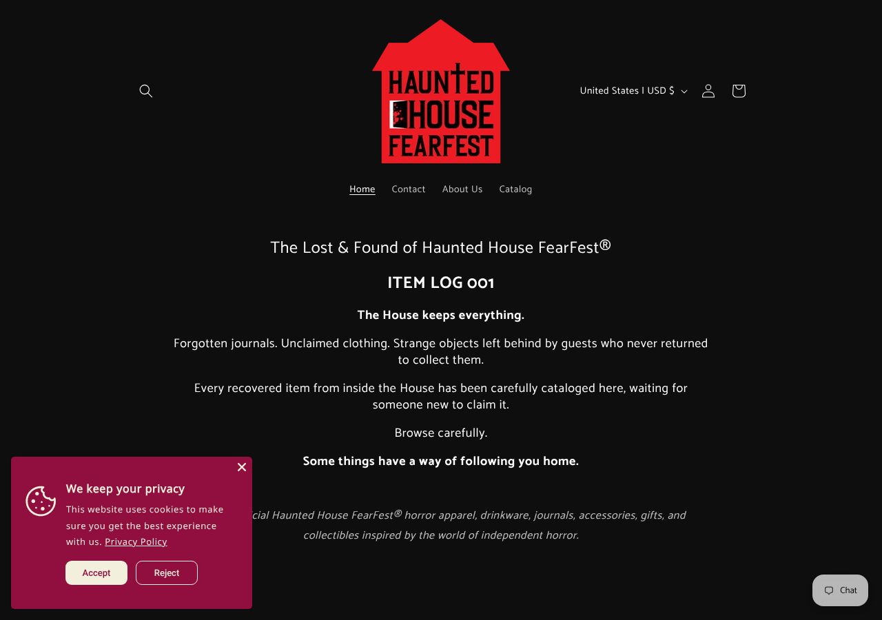 Homepage snapshot of Haunted House FearFest Festival