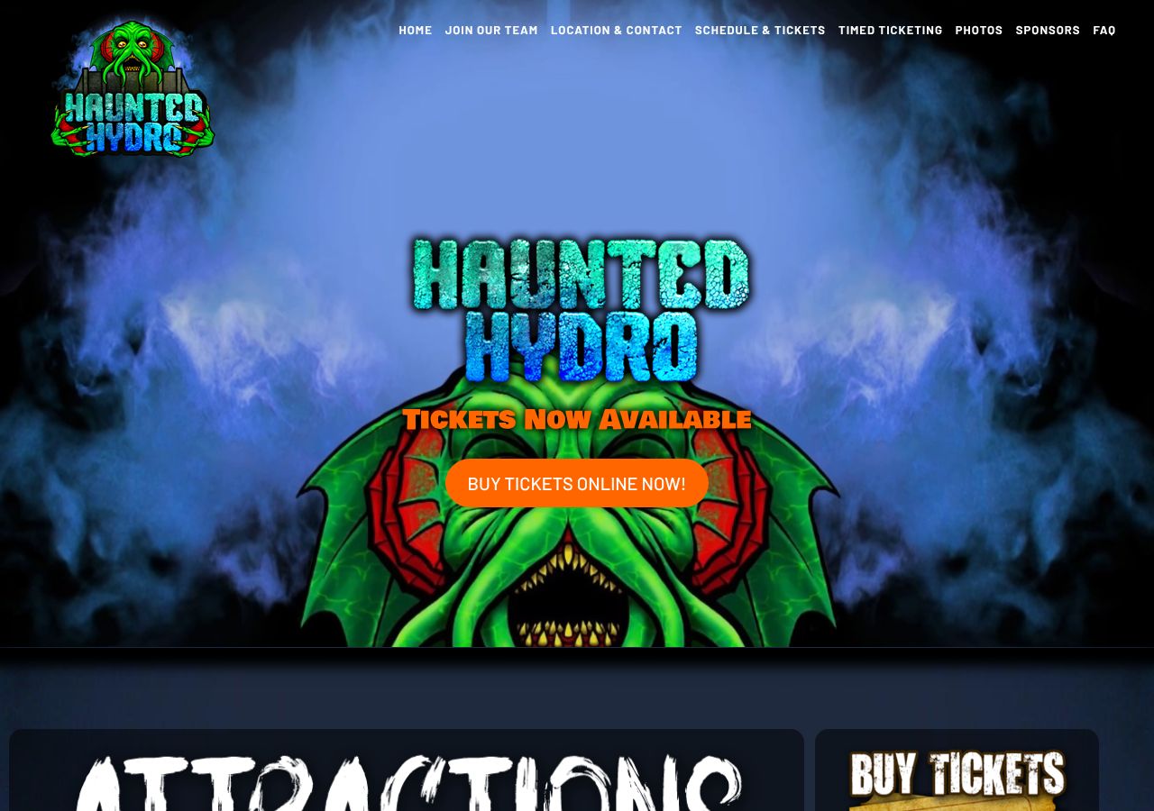 Homepage snapshot of Haunted Hydro