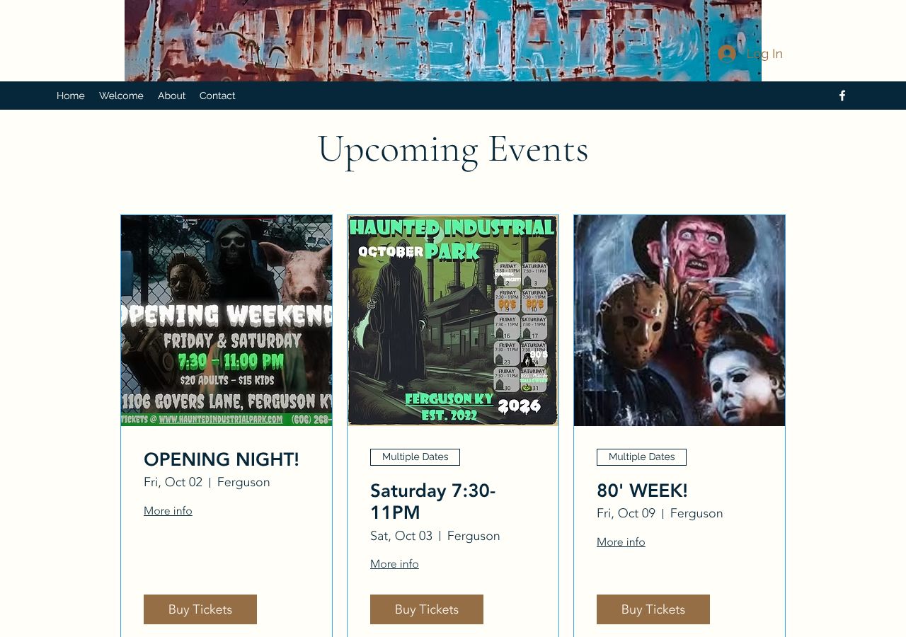 Homepage snapshot of Haunted Industrial Park