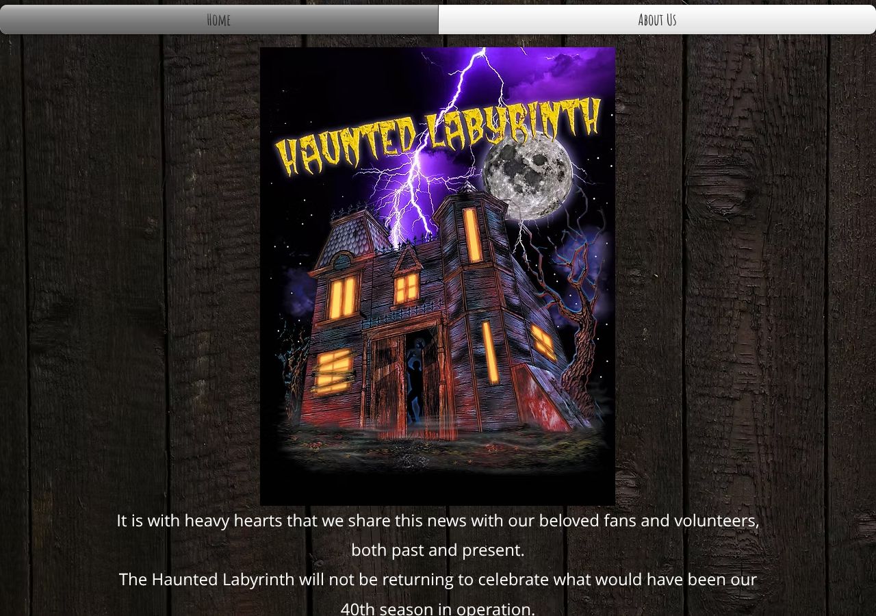 Homepage snapshot of Haunted Labyrinth