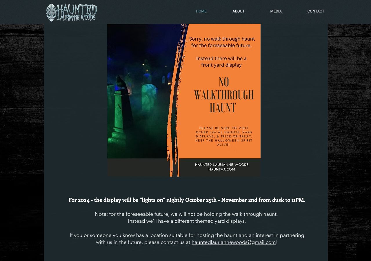 Homepage snapshot of Haunted Laurianne Woods