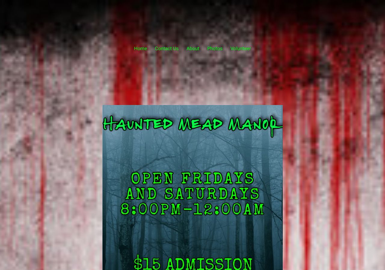 Homepage snapshot of Haunted Mead Manor