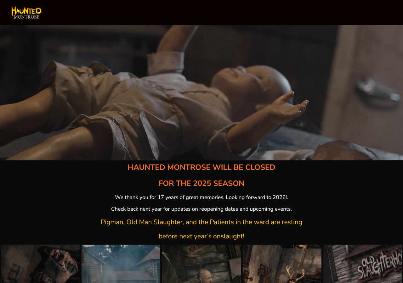 Homepage snapshot of Haunted Montrose