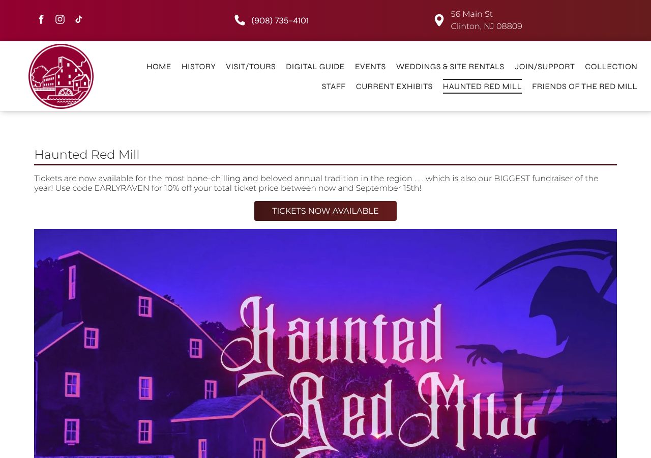 Homepage snapshot of Haunted Red Mill