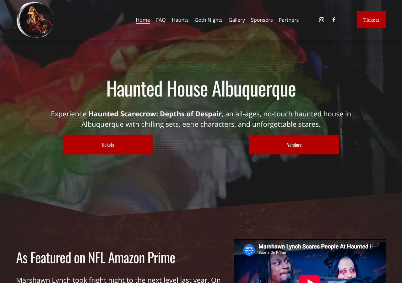 Homepage snapshot of Haunted Scarecrow Entertainment
