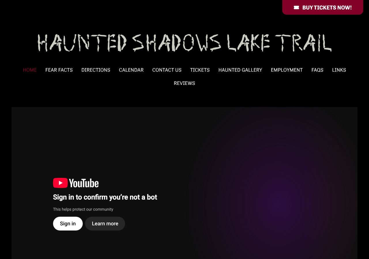 Homepage snapshot of Haunted Shadows Lake Trail
