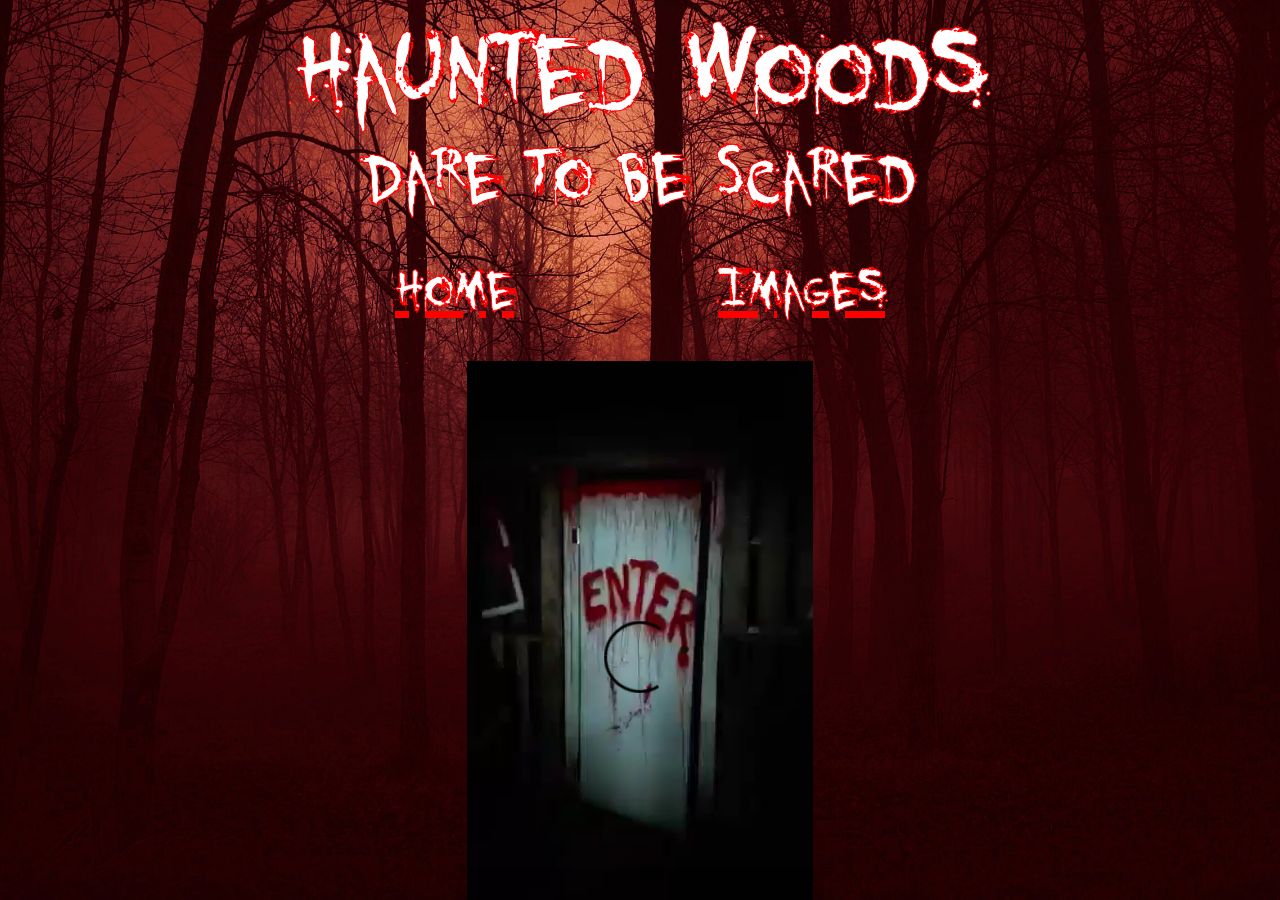 Homepage snapshot of Haunted Woods