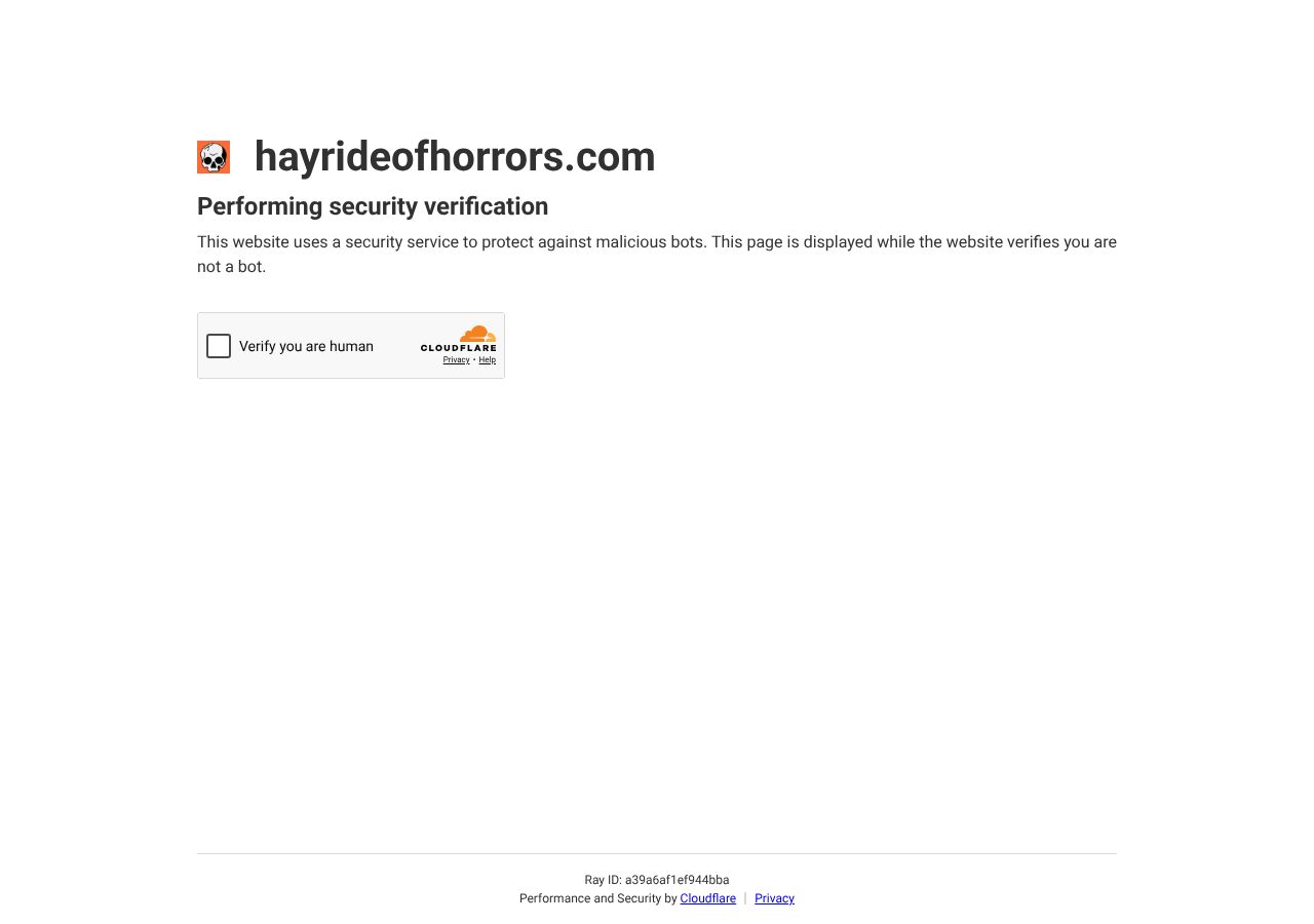 Homepage snapshot of Hayride of Horrors & Corn Maze